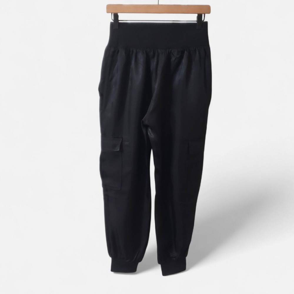 Cinq a Sept Giles Cargo Jogger Pants Black Cupro Womens Size Small - Picture 4 of 11